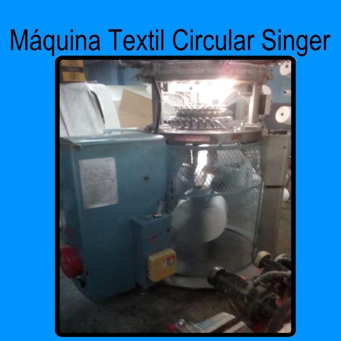 002 maquina circular galga 14 tejido tela diametro 14 marca singer a1 b3 azul