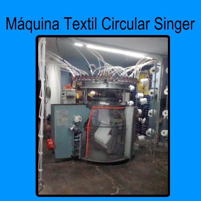 002 maquina circular galga 20 tejido tela diametro 20 marca singer a1 b1 azul
